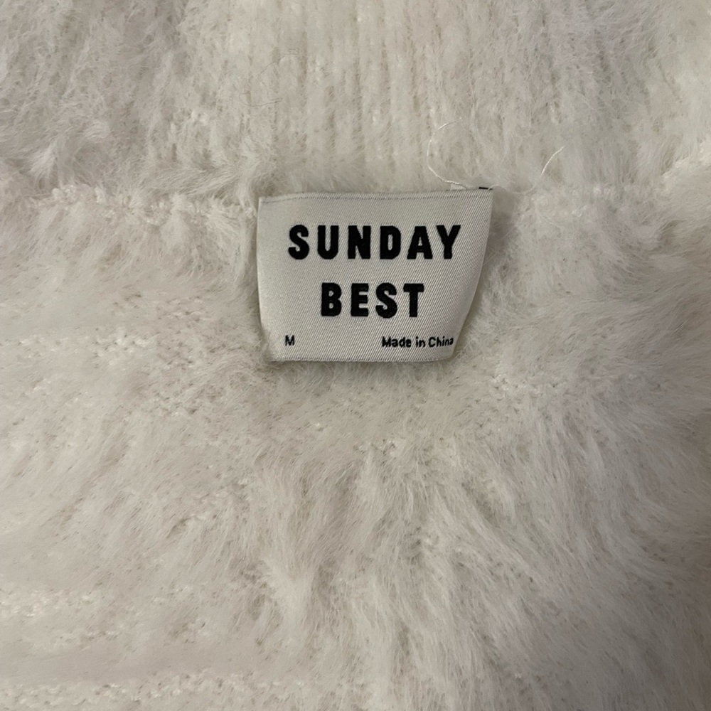 Sunday Best Fuzzy Mockneck Creme Sweater - Picture 3 of 8